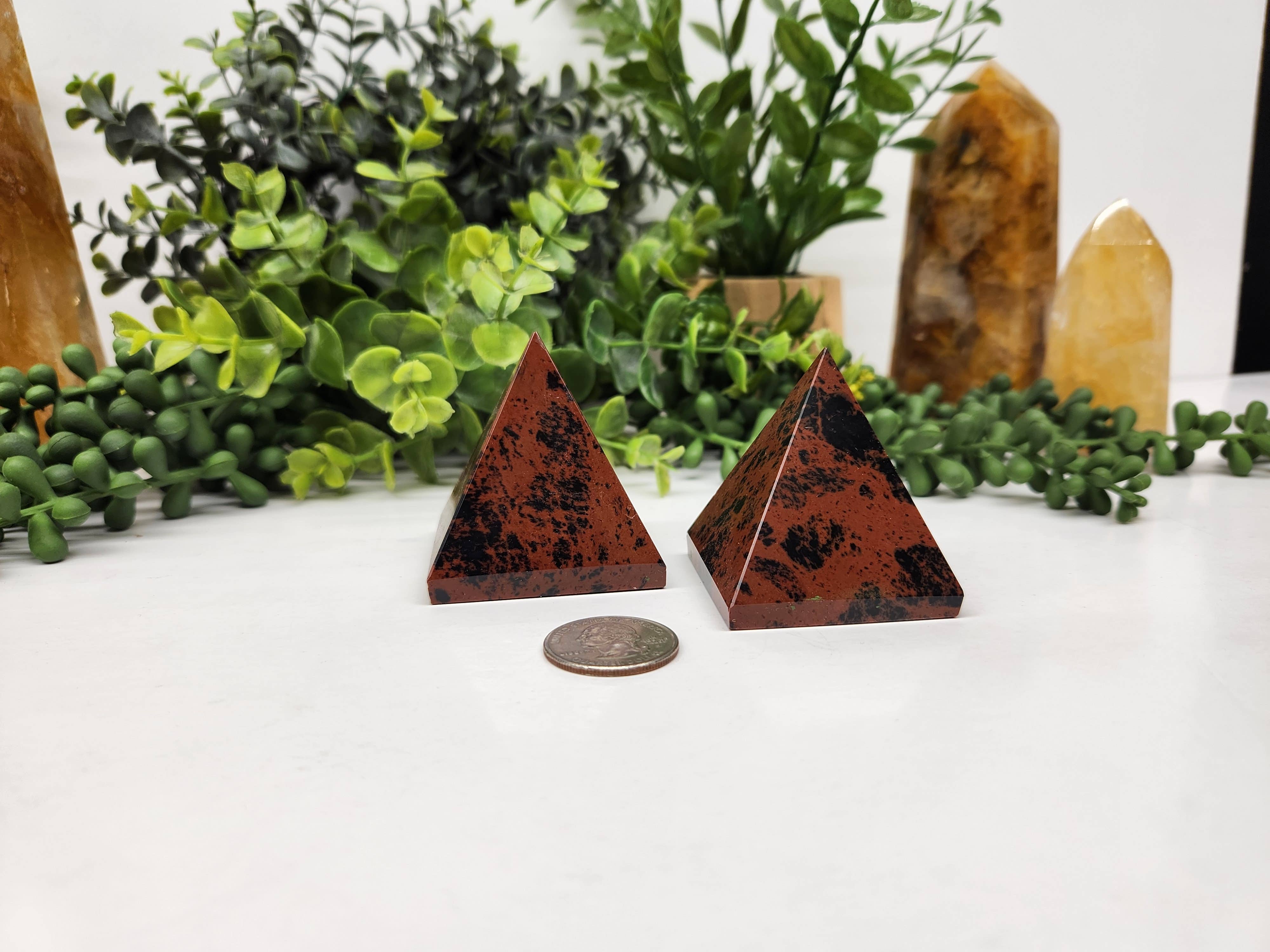Meraki Gemstones - Wholesale Spiritual Stone/Crystal - Mahogany Obsidian Polished Semi-Precious Gemstone Pyramid5cm1