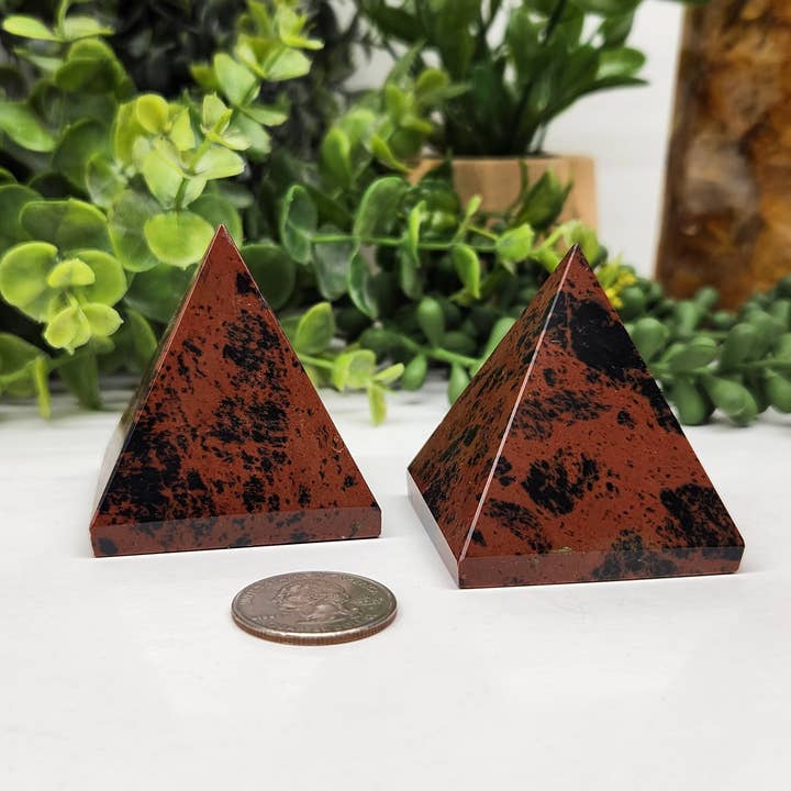 Meraki Gemstones - Wholesale Spiritual Stone/Crystal - Mahogany Obsidian Polished Semi-Precious Gemstone Pyramid5cm1