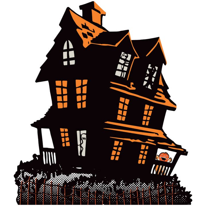 Vintage Halloween Haunted House Stand-Up, 4' 3" x 3' 9" for wholesale by Beistle