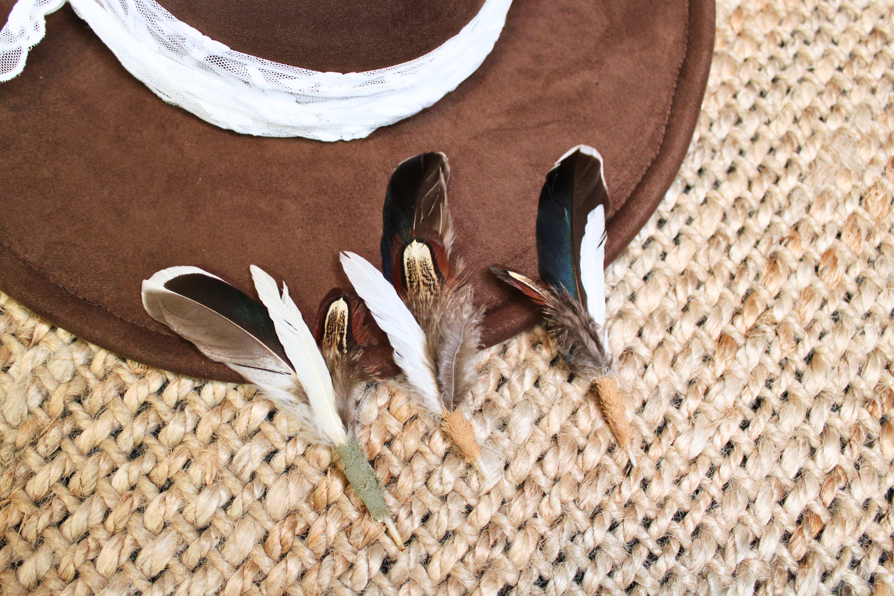 Wildflowers and Barley - Wholesale Hat Accessory - Women's - The Scout : Hand-Wrapped Natural Duck + Pheasant Hen Feather Pick4