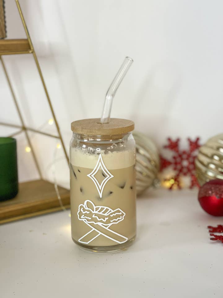 Boîte en verre Baby Jesus, boîte en verre de Noël pour la vente par HH and Grace Co