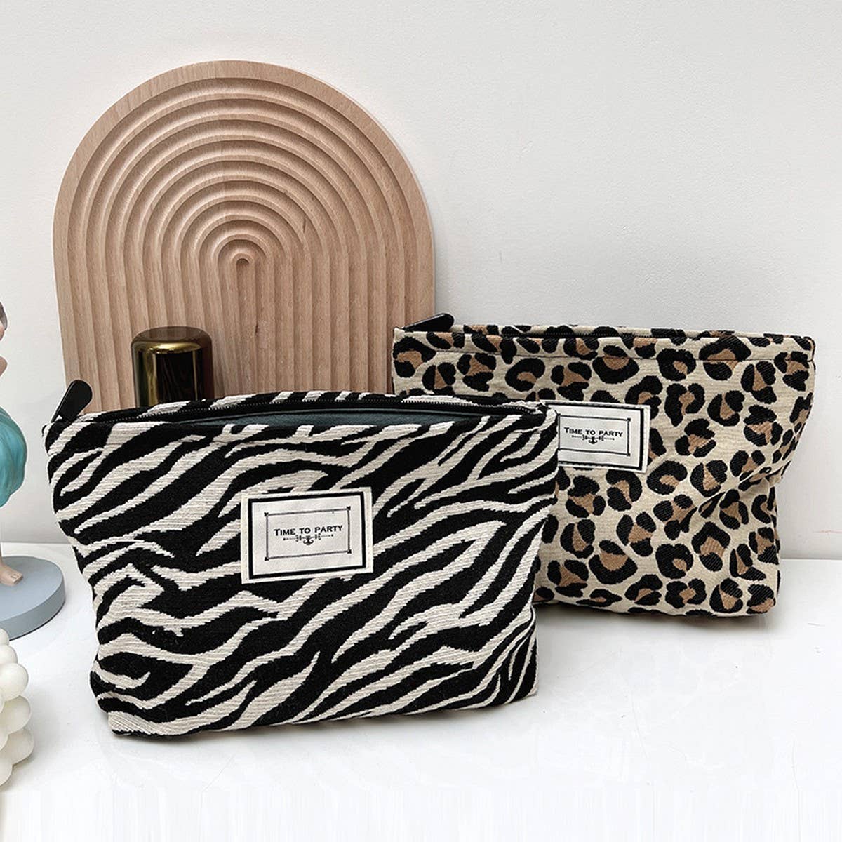 ACCITY - Wholesale Makeup/Cosmetic Bag - LEOPARD LARGE CAPACITY MAKEUP BAG STORAGE BAG_CWAB12272