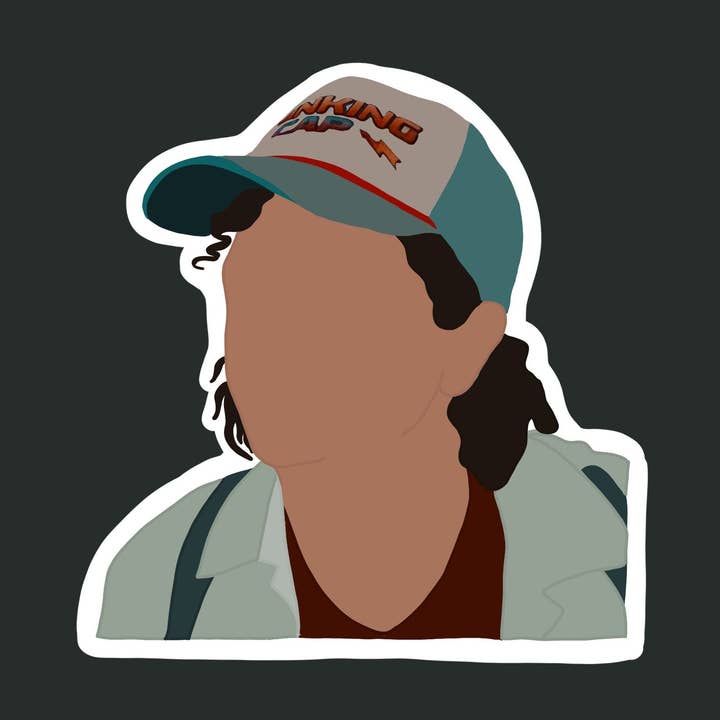 Dustin Henderson Sticker, Stranger Things Stickers, Tv-showstickers, Wafelstickers, Dustin stickers, vrienden liegen niet wafel voor wholesale door S and S Stickers
