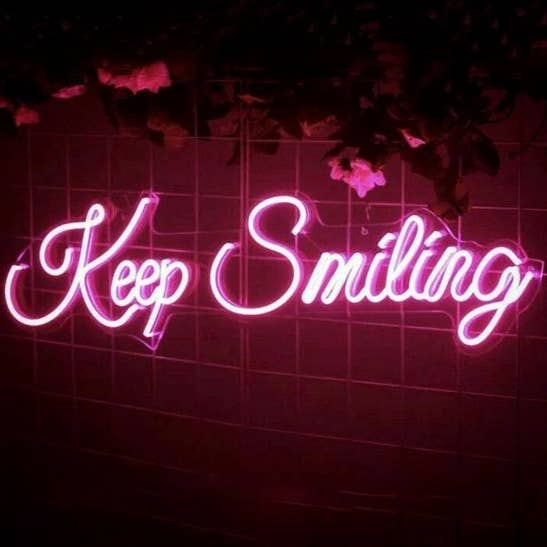 Keep Smiling Neon Sign for wholesale by Aoos Custom