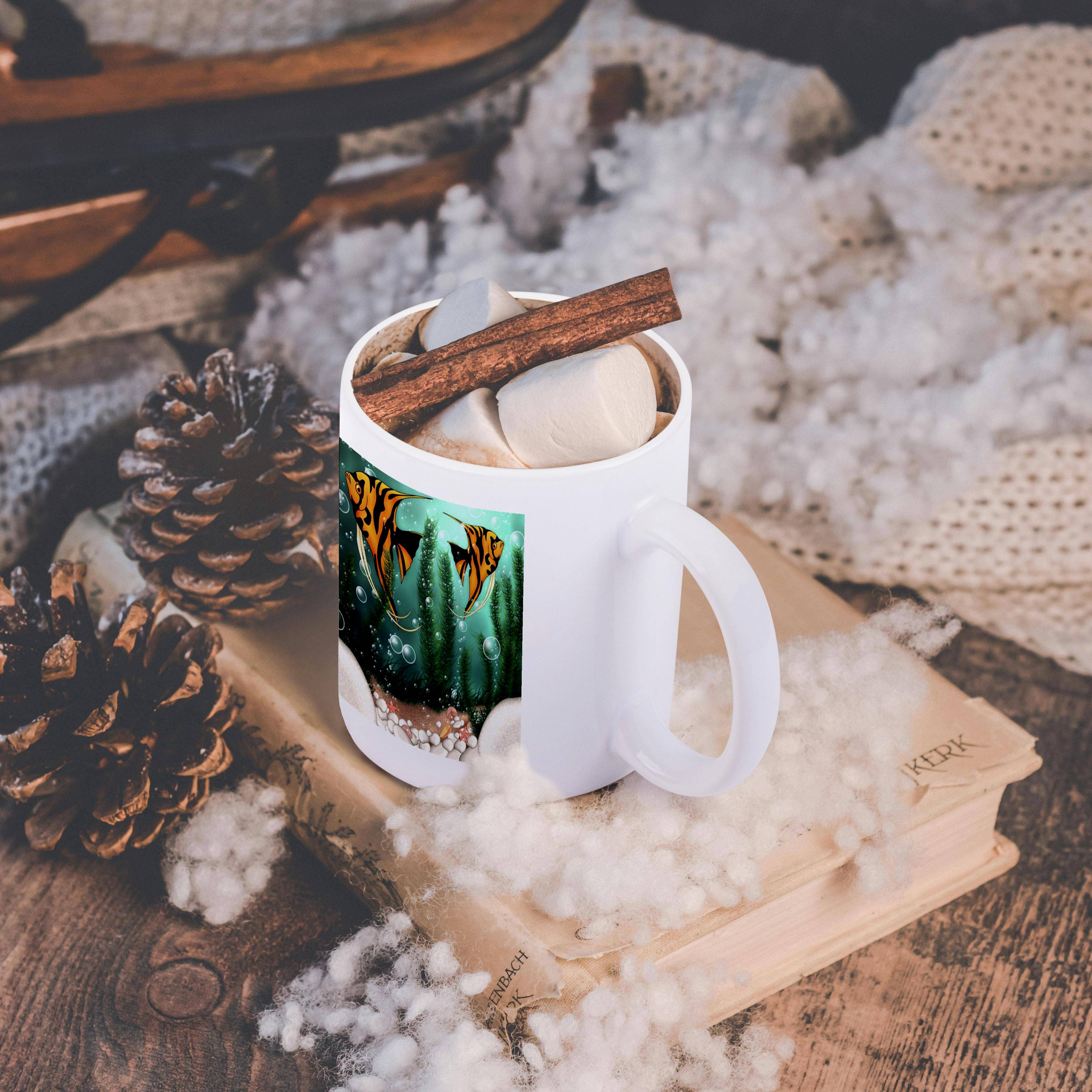 3dRose – Engroshandel Kaffekrus – 3dRose, 2 søde fisk med bobler i akvarium, krus11