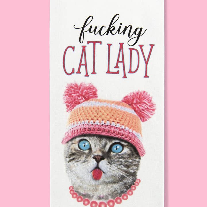 Bad Grandma Designs – toalha de cozinha por atacado – Toalha de prato maldita senhora gato0