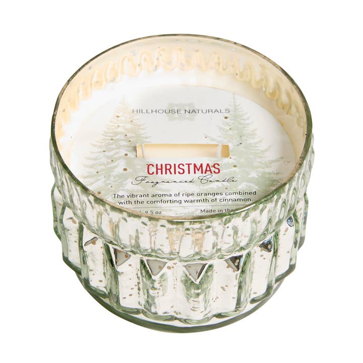 Velas de Mercurio de 2 Mechas de Navidad 9,5oz. Ctn.6 para venta al por mayor de Hillhouse Naturals/Field+Fleur