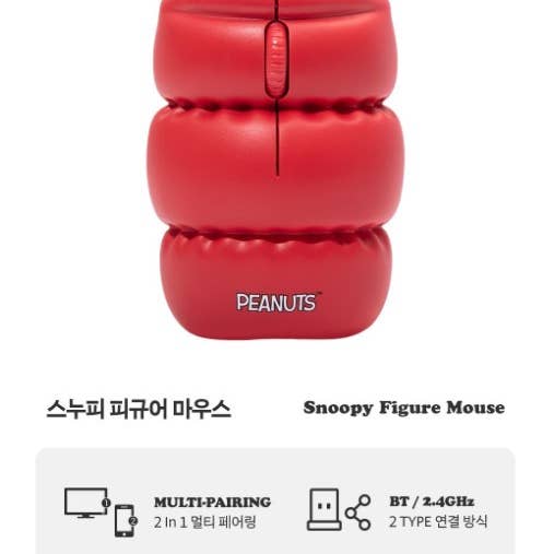 K-Wonderland - Wholesale Mousepad/Trackpad - Peanuts Snoopy Figure Multi-Pairing Wireless Mouse5
