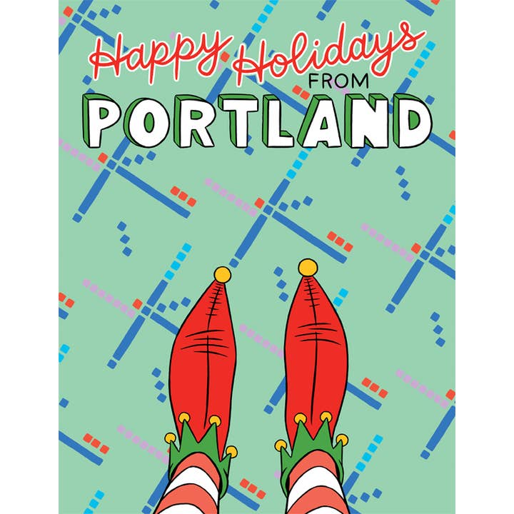 Cartes de Noël Chaussons Elfes Tapis PDX de Portland - Coffret pour la vente par THE FOUND