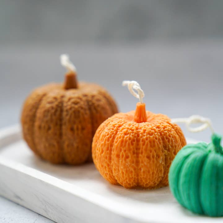 Gokican – wholesale Novelty candle – Pumpkin Candle Set (for 3) - Halloween Decor, Pumpkin, Fall3
