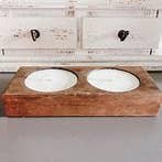 Ciotola doppia in cera di cocco per la vendita all'ingrosso da parte di Lavish Bath Company