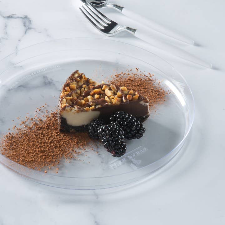 Luxe Party - Wholesale Disposable Plate - Round Clear Walled Plastic Plates | 10 Pack
