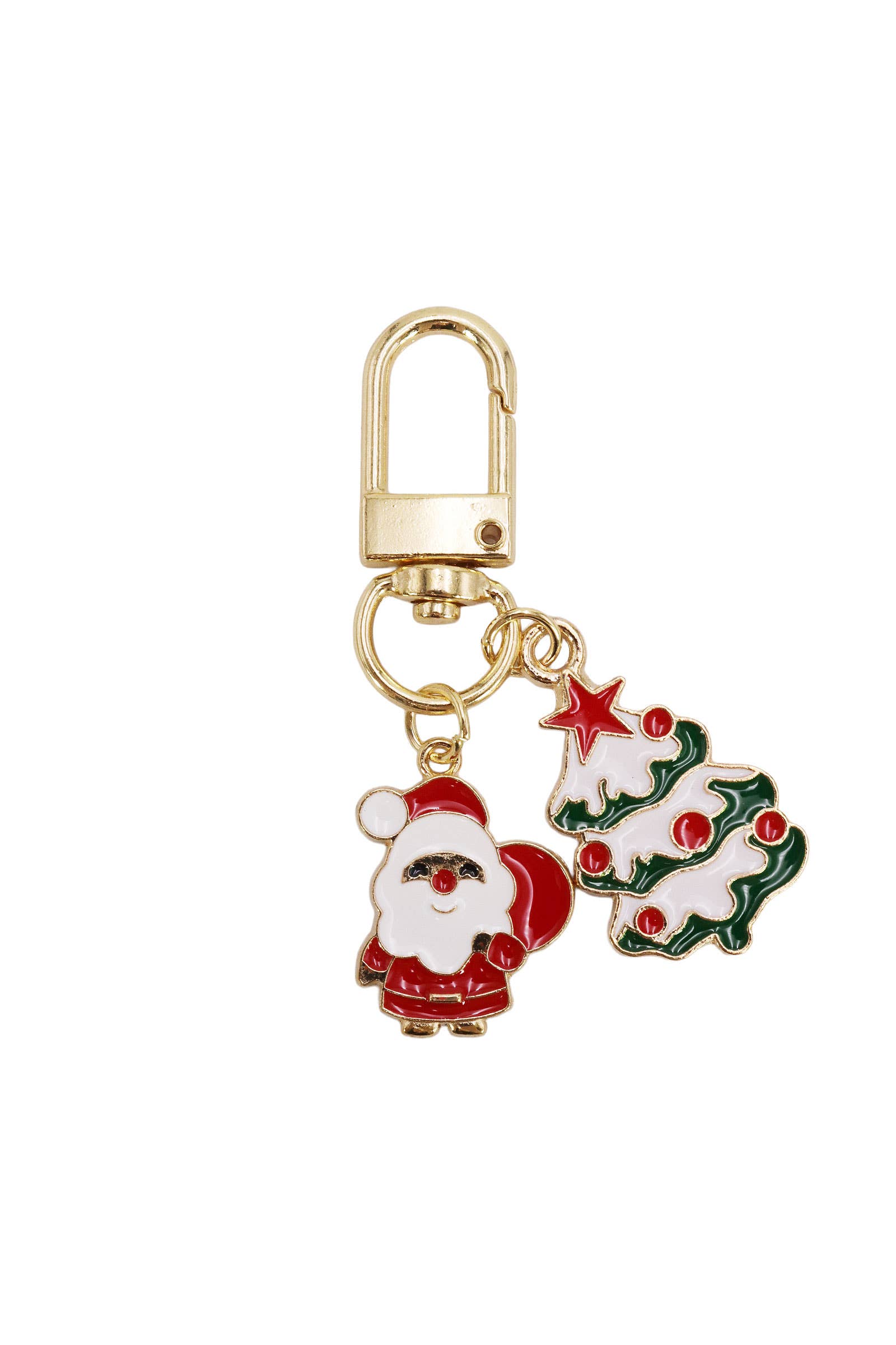 ASSORTED Christmas Enamel Dangle Charm Key Ring Chain for wholesale on Faire4