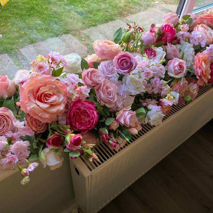 IVY CRUZ - Wholesale Bunting/Garland - Pink Flower Garland, Blush Pink Flower Garland, Pink Flower