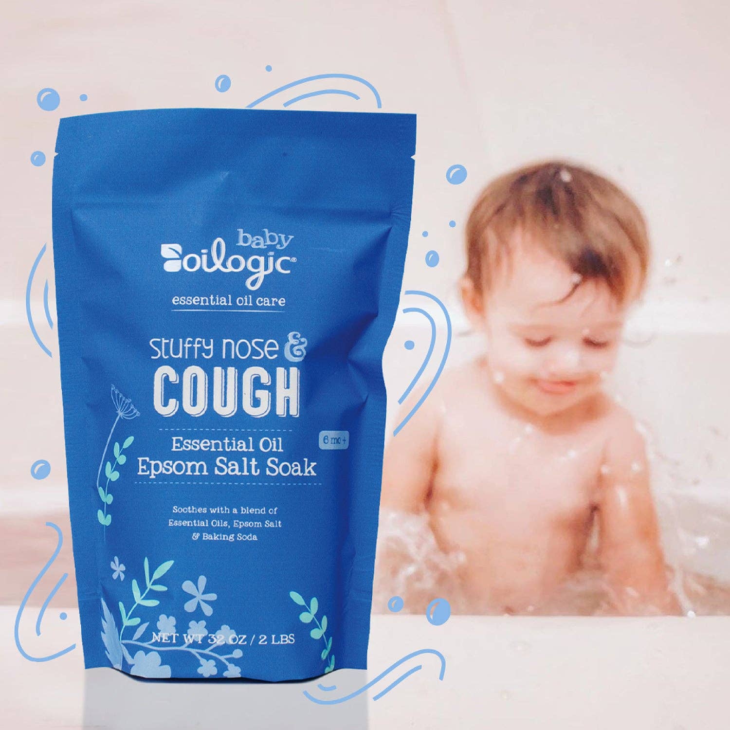 Oilogic Baby & Kid Solutions - Wholesale Bath Salts - Stuffy Nose & Cough Essential Oil Epsom Salt Soak7