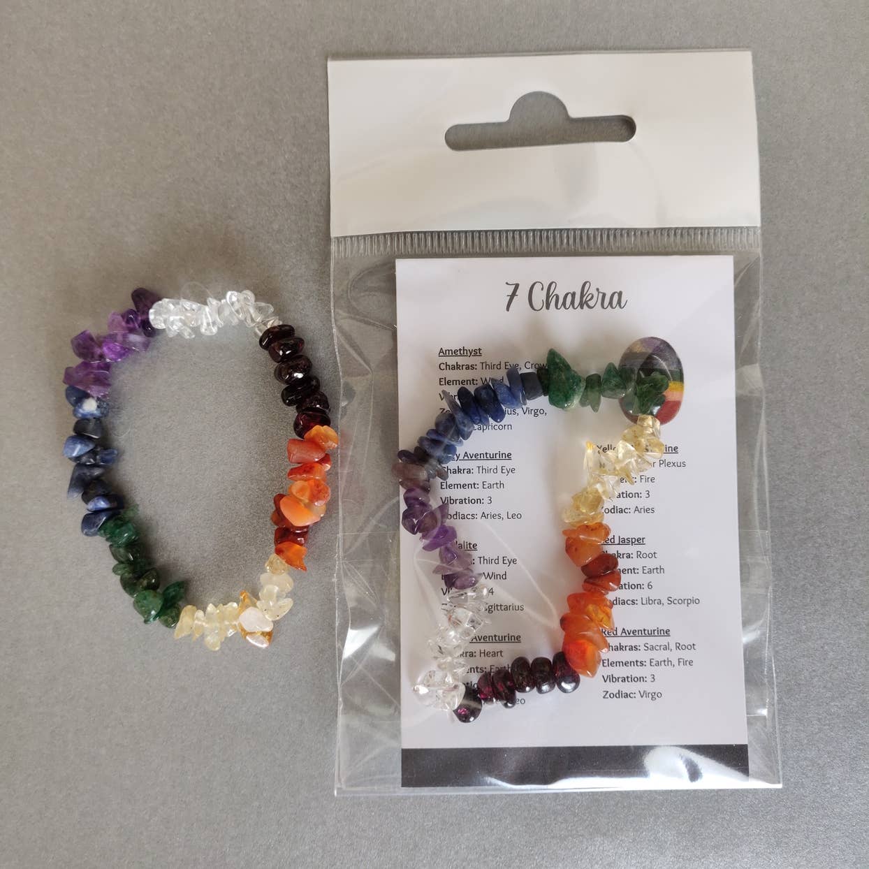 Rare Gear - Wholesale Beaded bracelet - Chip Gemstone / Crystal Stretch Bracelet with FREE Info Card2