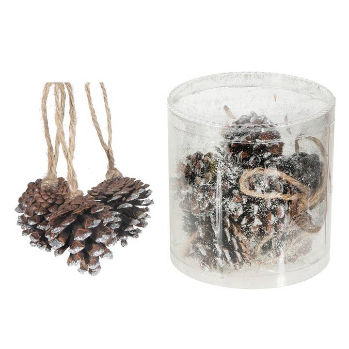 12 Pack Pinecones In PVC Tube (Silver) - Set of 2 for wholesale by Maison Concepts Inc