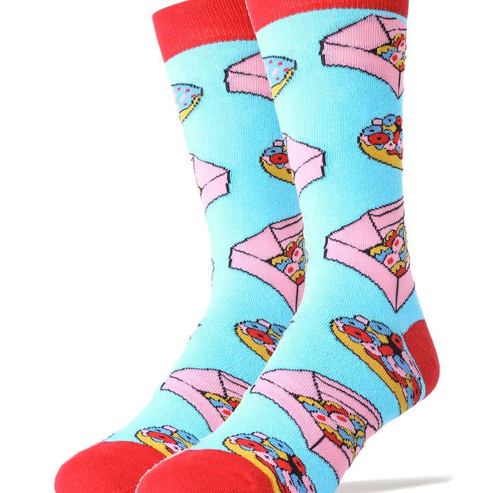 Donut Box | Men's Cotton Crew Funny Socks for wholesale by Oooh Yeah/Sock It Up/Oooh Geez Slippers