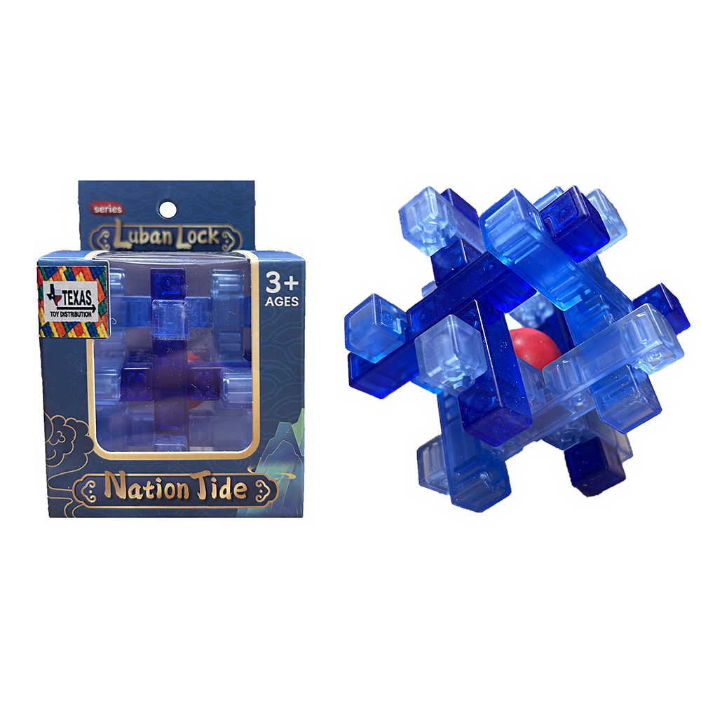 Texas Toy Distribution – wholesale Puzzle – Child – Colorful Lock Brain Teaser Puzzles in Peggable Window Boxes1