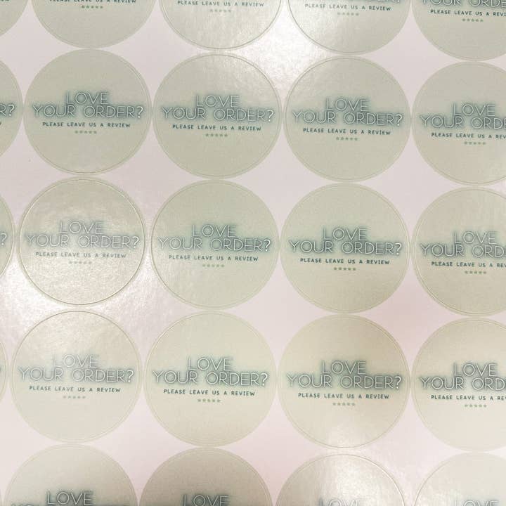 Green Review stickervel voor verpakking voor wholesale door The Small Business Handbook