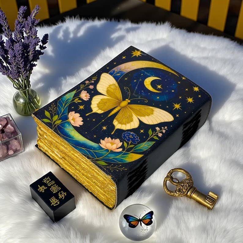 Leatherooze – Großhandel Tagebuch – Luna-Motte-Lederbuch der Schatten – Hexerei-Grimoire7