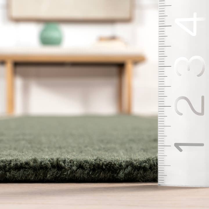 Green Kari Striped Wool Area Rug for wholesale on Faire