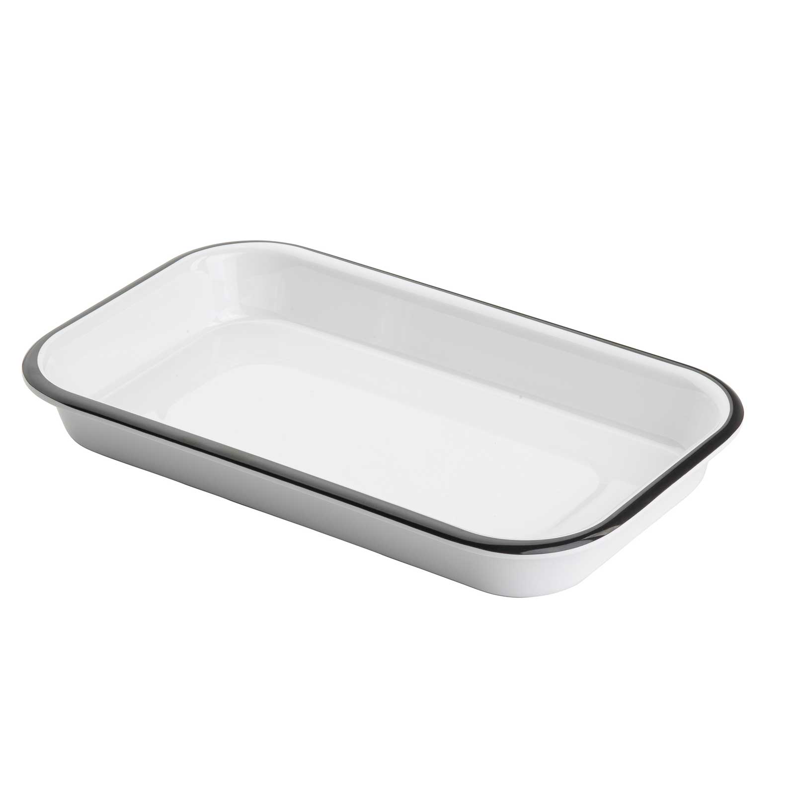 TableCraft Products Company - Wholesale Serving Tray - Canteen Collection Melamine Tray, White/Black, 10.25 x 6"1