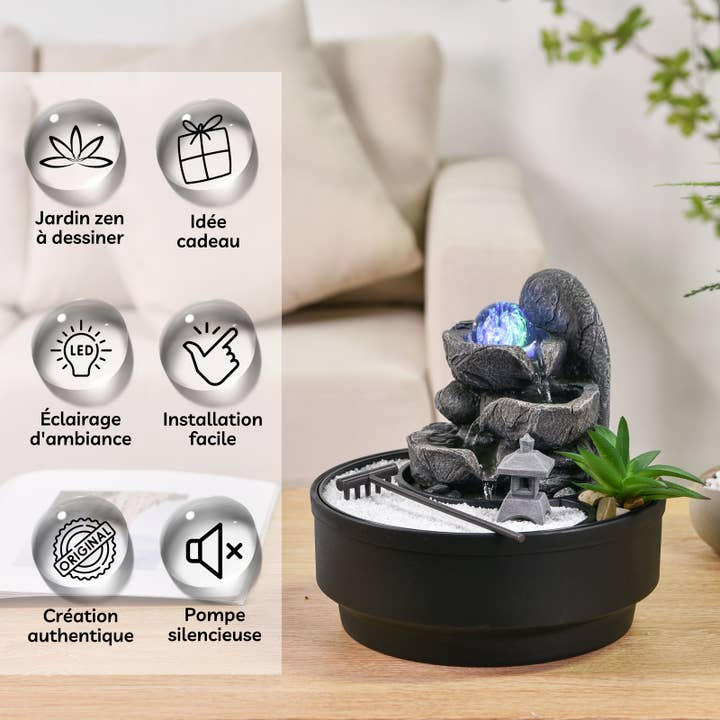 Zen'Arôme - Wholesale Decorative Tabletop Object - Zen Garden & Bogota Indoor Fountain - Zen Atmosphere Decor2
