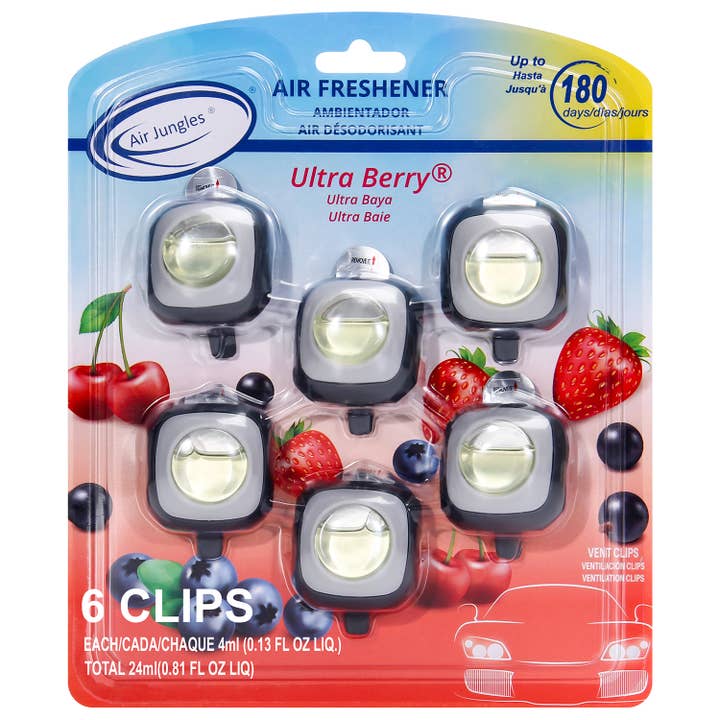 Air Jungles - Wholesale Car Freshener - Unisex - Air Jungles Car Air Freshener Vent Clip 6 Ct8