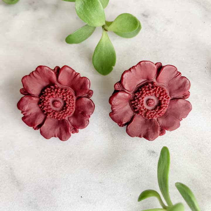 Poppy Flower Studs for wholesale by WARAO Jewelry