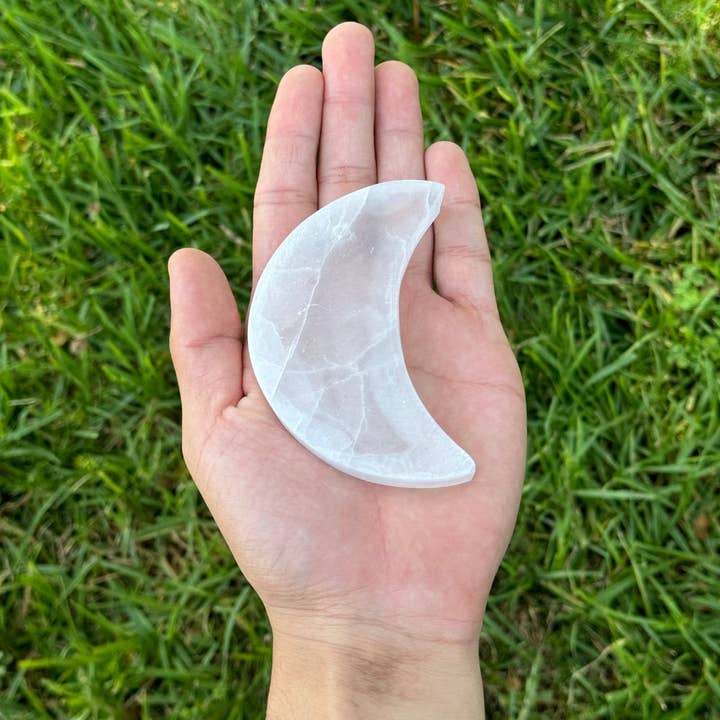 Earths Elements Wholesale - Vente Plaques de charge pour cristal - Sélénite - Dessous de Verre Demi-Lune1