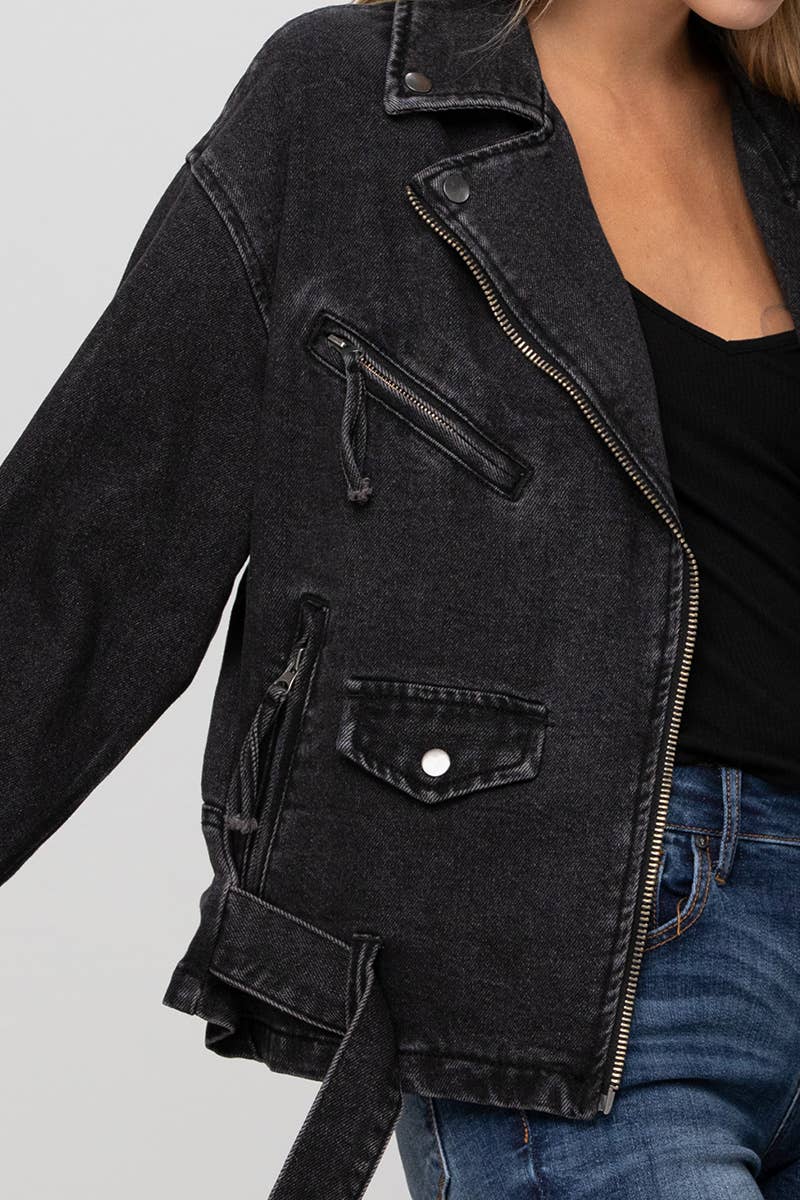 Insane Gene USA - Vente Veste en jean – femme - Veste moto oversize en jean7