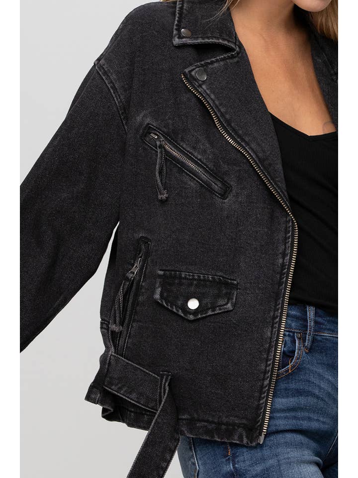 Insane Gene USA - Vente Veste en jean – femme - Veste moto oversize en jean7