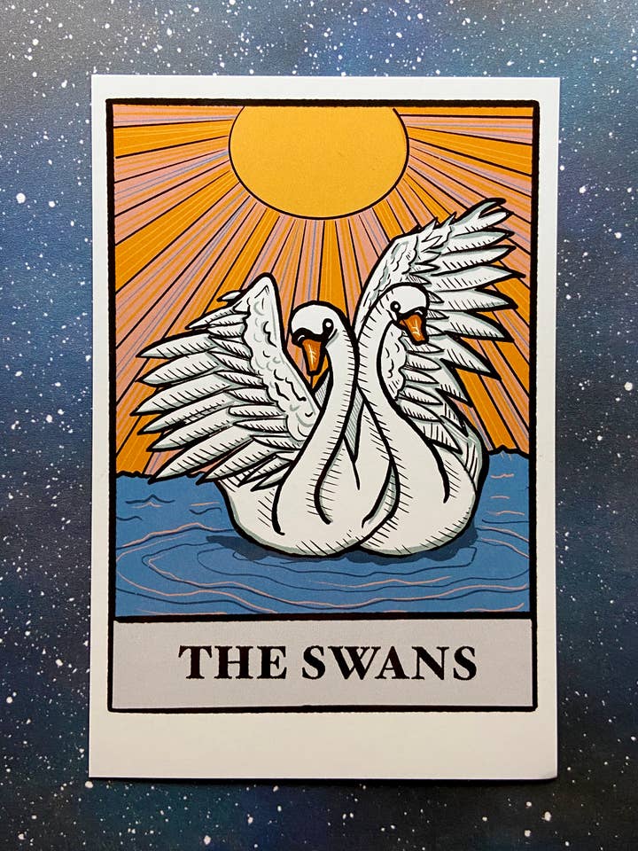 Postcard- The Swans Tarot Card for wholesale by The Red Swan Shop