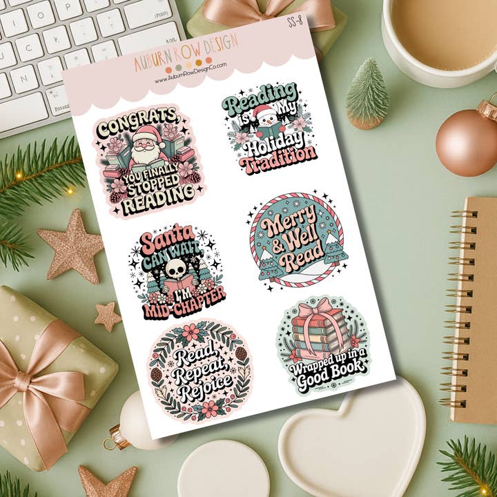 Auburn Row Design - Wholesale Sticker - Bookish Christmas Sticker Sheet5