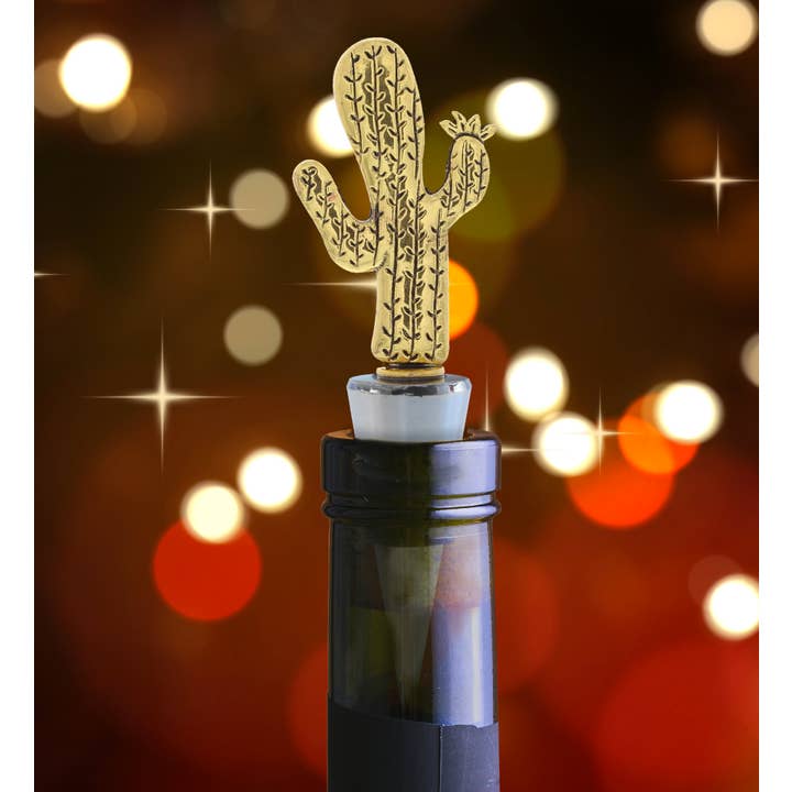 Cota Global - Wholesale Wine Stopper - Wine Stopper - Gold Metal Cactus3