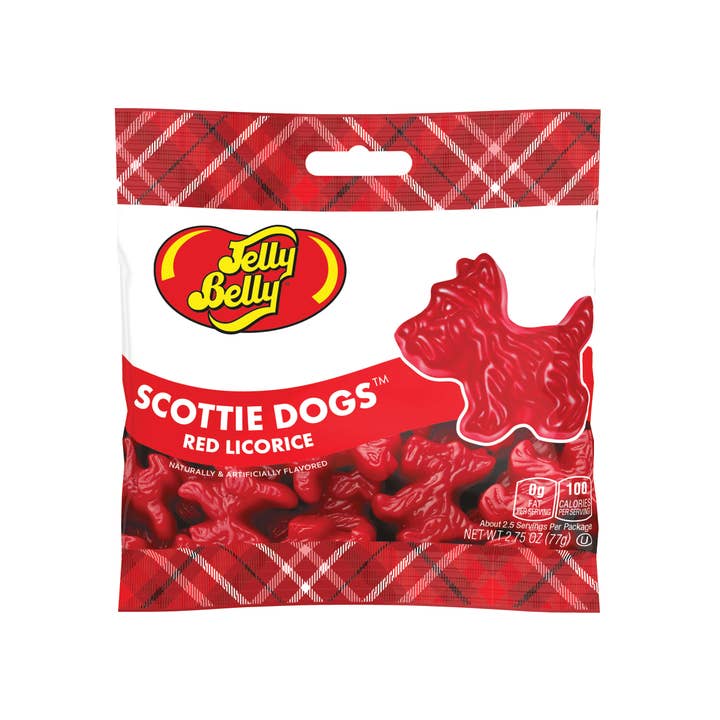 Grandpa Joe's Candy Shop - Wholesale Licorice - Jelly Belly Scottie Dogs, Red Licorice, 2.75oz, 12ct