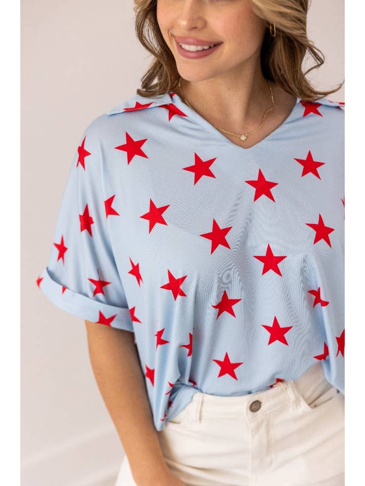 The Cara Light Blue Stars for wholesale on Faire