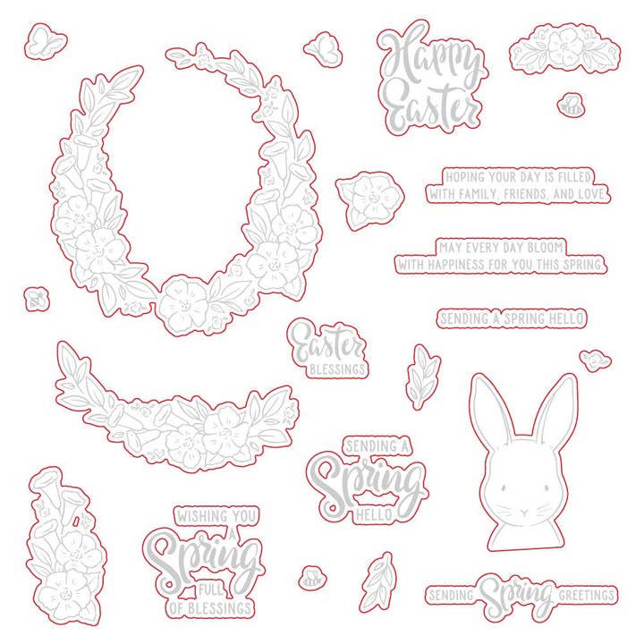 Storybook Spring - Honey Cuts - Matchande Dies för wholesale av Honey Bee Stamps