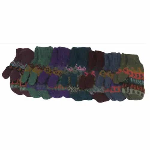 Kid´s Colored Alpaca Blend Knit Mittens for wholesale by Inter-American Trading Inc.