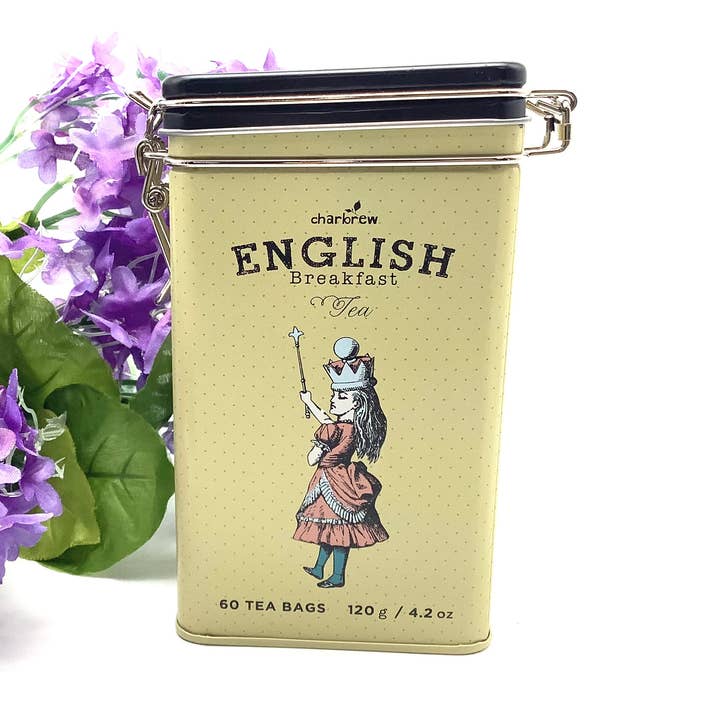 Alice in Wonderland Tea Party Queen British tea canister for wholesale by All Little Cute Things