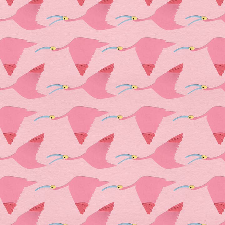 Spoonbills gift wrap for wholesale by LOU & LUCY PAPER GOODS
