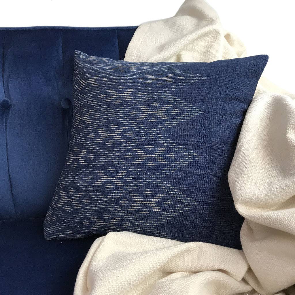 SLATE + SALT - Vente Housse de coussin - Housse de Coussin Indigo Diamond1