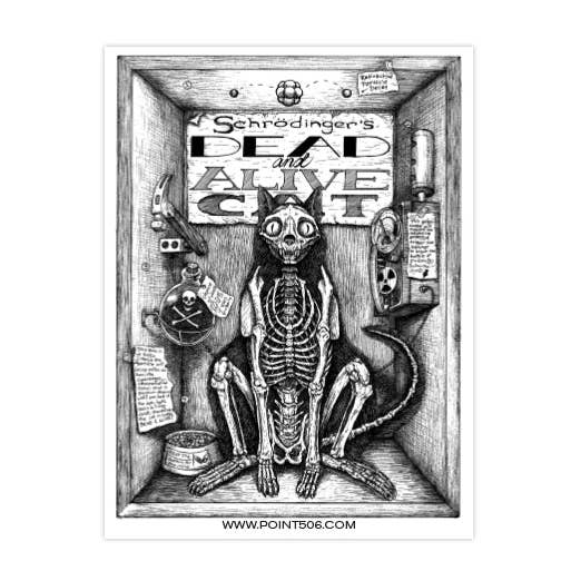 Schrodinger Cat Sticker for wholesale by Point 506
