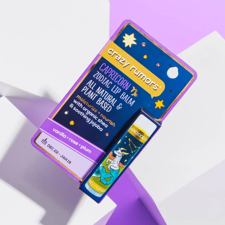 All Natural Vegan Zodiac Capricorn Lip Balm Earth Blend Card and other Purchase Wholesale lip balm display boxes. Free Returns & Net 60 Terms on Faire trending on Faire.
