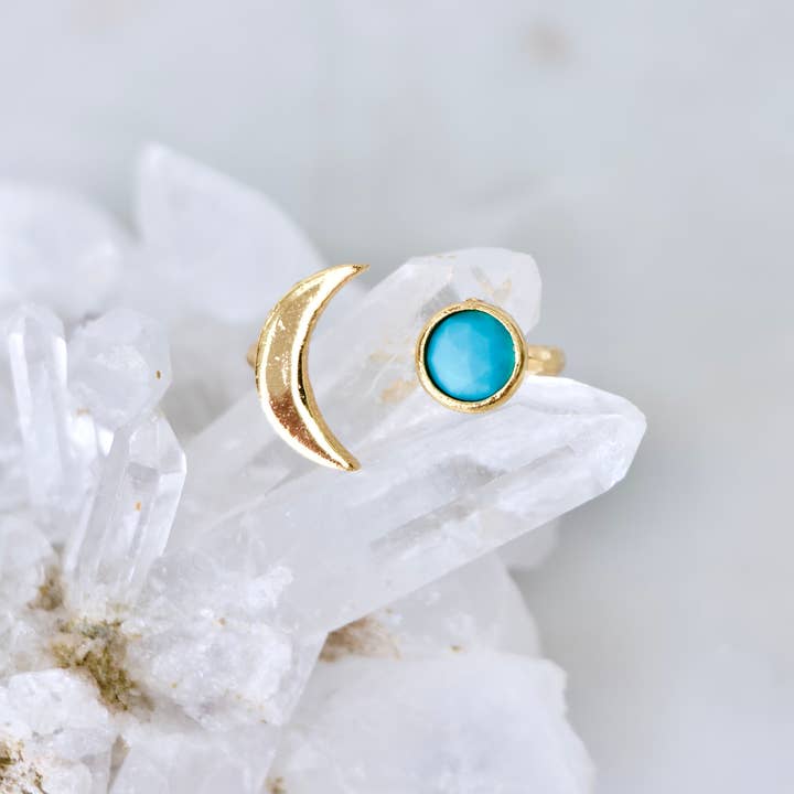 Mesa Blue - Wholesale Cocktail/Statement Ring - Turquoise Crescent Ring