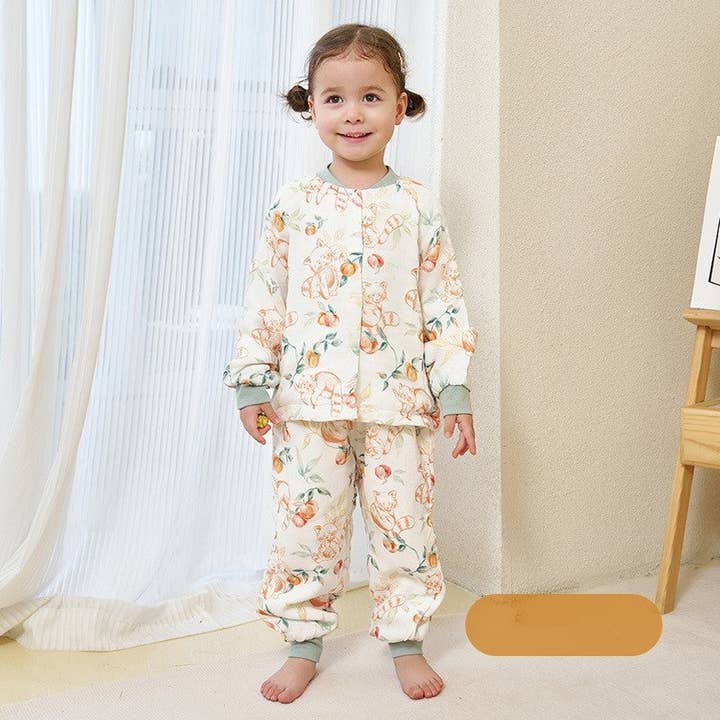 kycozy - Wholesale Sleepwear Set - Kids - Children's Six-Layer Bamboo Cotton Long Sleeve Pajama Set