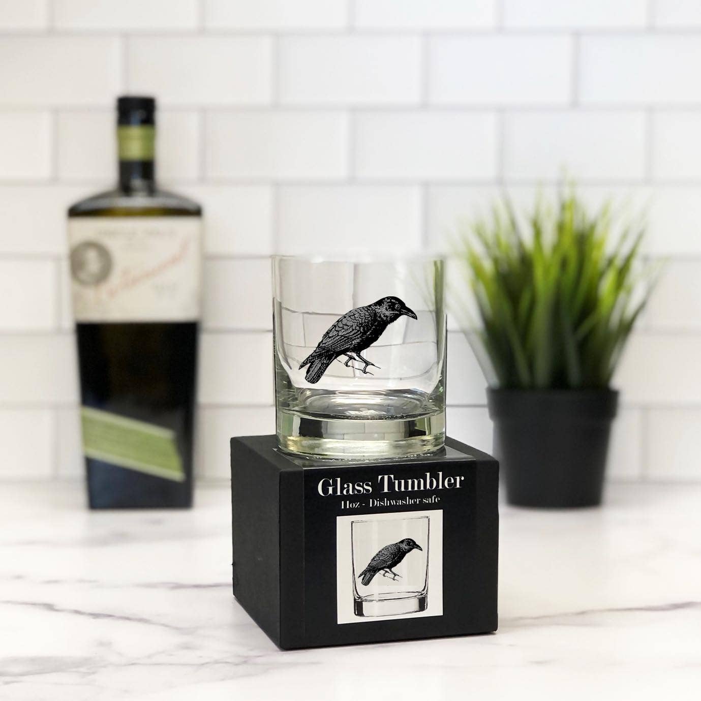 Fly Paper Products - Wholesale Cocktail/Liquor Glass - The Raven / Crow 11oz Glass Tumbler 1