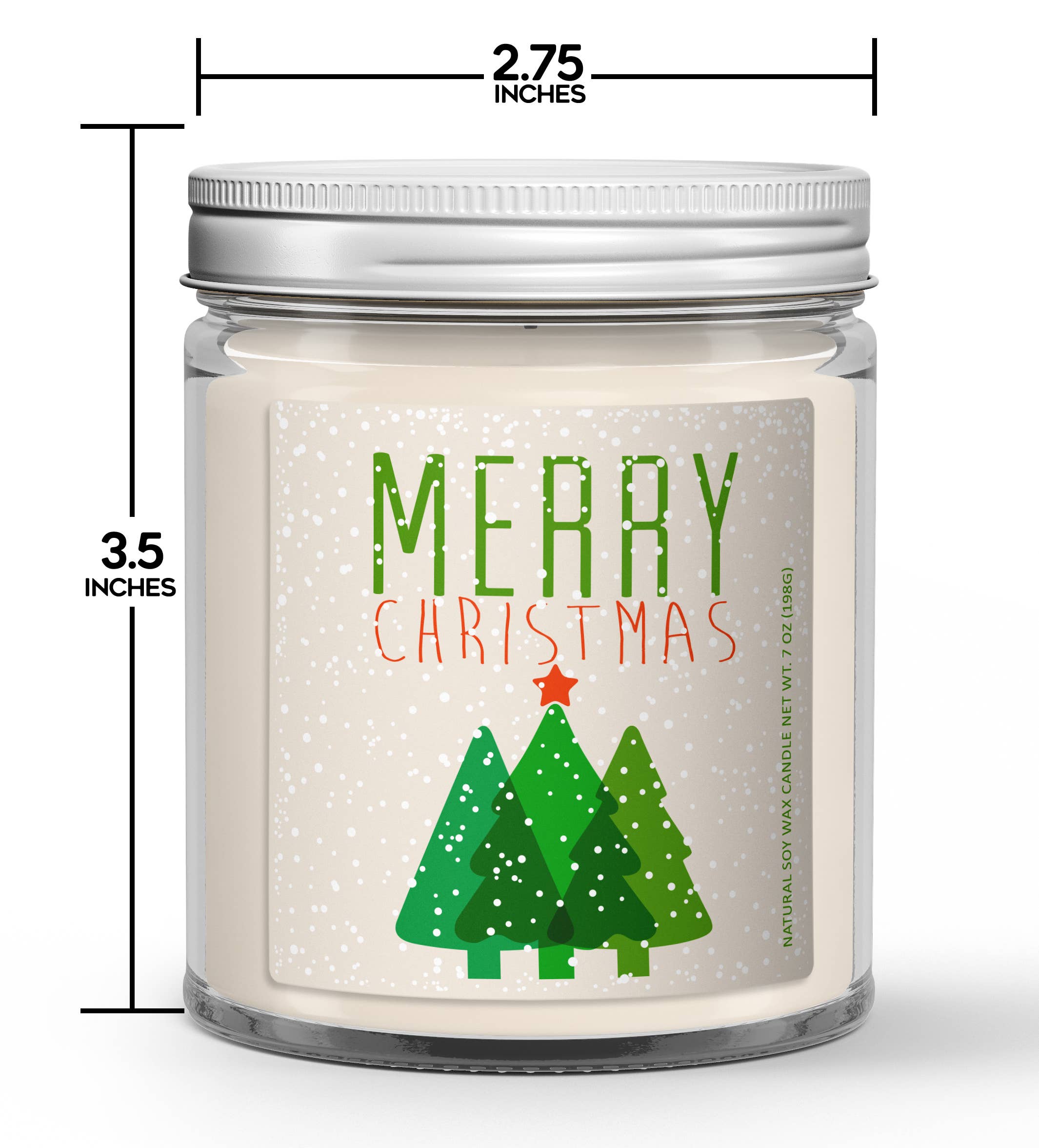 Wi-Wear – Großhandel Kerze im Glas / gefüllte Kerze – Weihnachtskerze Merry Christmas Trees & Snow — Soy Candle 1