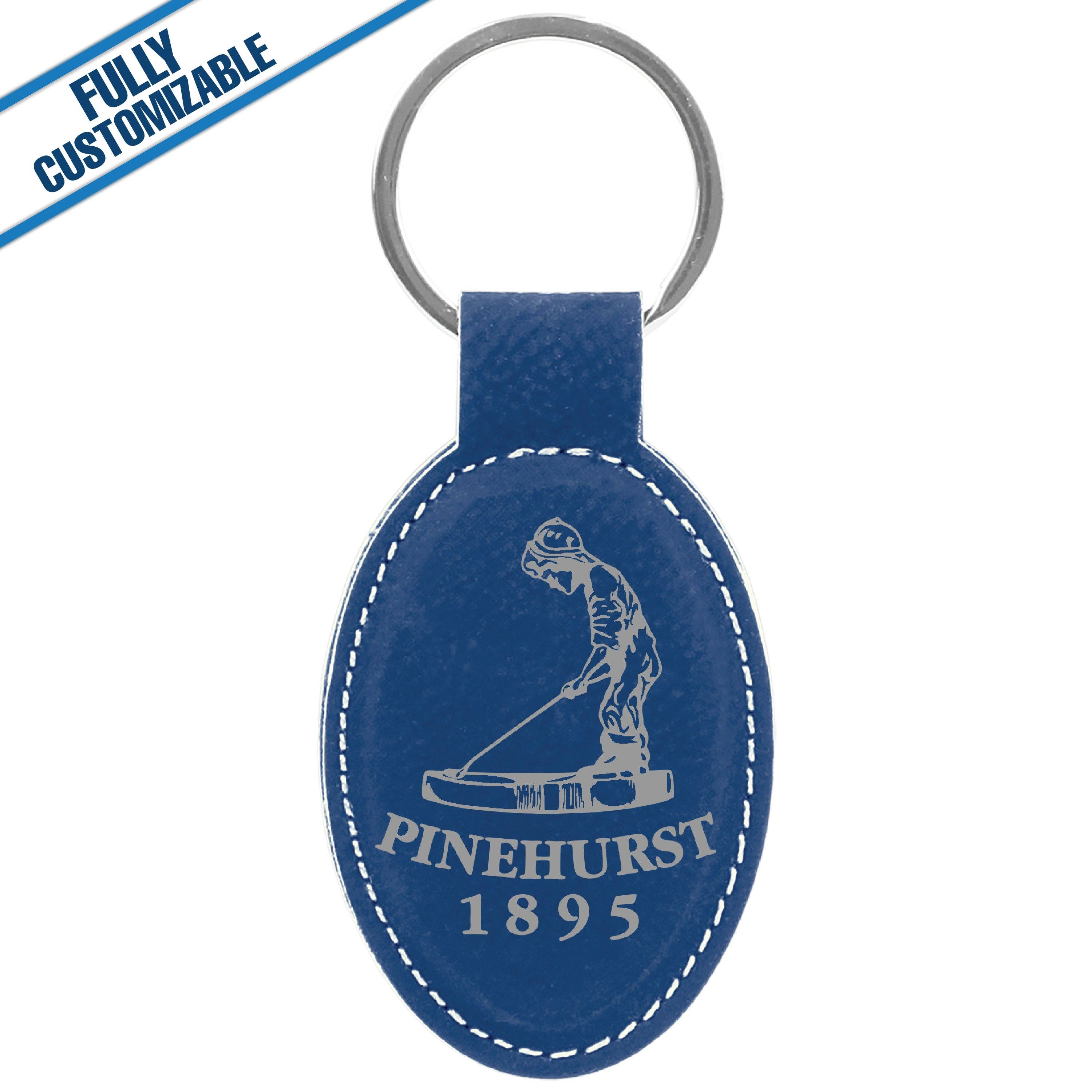 GiftWorksPlus - Wholesale Keychain - Unisex - Engraved Leatherette Oval Keychain - Fully Customizable9